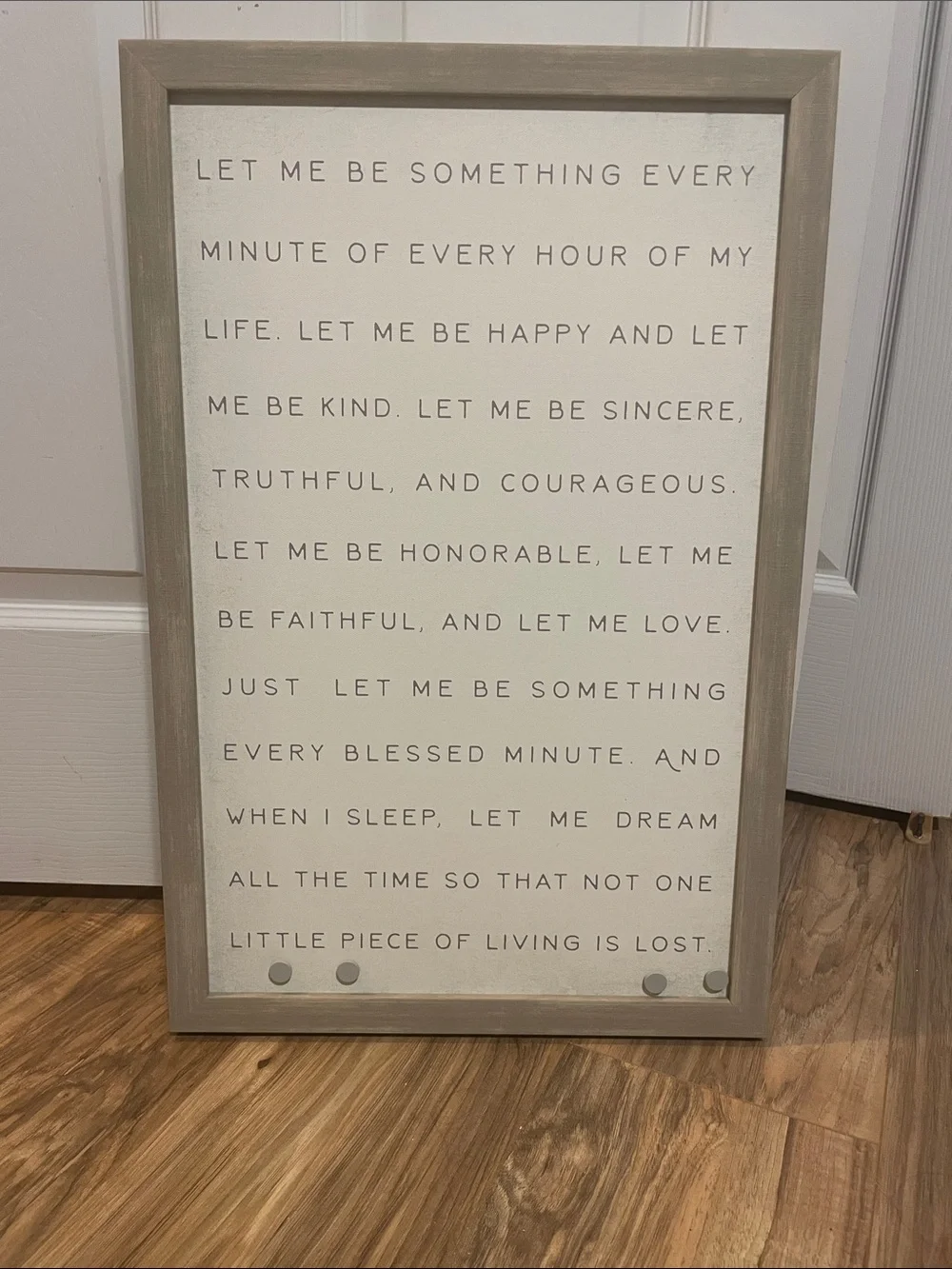 Magnetic Inspirational Text Wall Art - Neutral Gray Frame